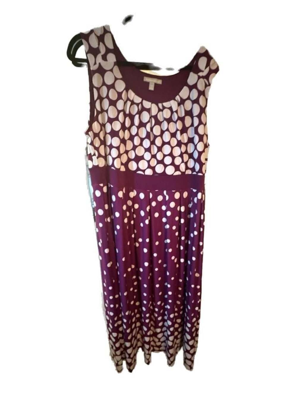 Woman Within Plus Size 3X Purple Polka Dot Maxi Dress - Picture 3 of 6